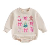 Roupa De Natal Mozikqin Sweatshirt Romper Menina/menino 3-6 Meses