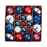 Decoração De Enfeites De Natal De Hannah Patriotic 21 Quilates, Vermelho, Branco, Azul