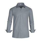 Camisa Social Gianen Button Down, Manga Comprida, Cinza, Fina, Masculina, Xs