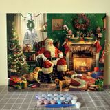 Kit Paint By Numbers Aihonmin Papai Noel E Cachorro 40x50cm