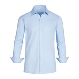 Camisa Social Gianen Azul Claro Para Homens Tamanho L, Grande E Alta