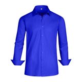 Camisa Social Gianen Azul Royal Para Homens Grandes E Altos, Tamanho S