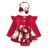 Roupa De Natal Mozikqin Newborn Romper Dress Para Menina