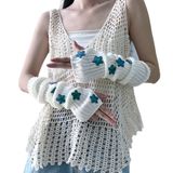 Aquecedores De Braço Fishjhan Cute Y2k Star Para Adolescente Branco-azul