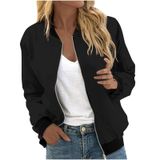 Jaqueta Cotecram Casual, Outono E Inverno, Com Zíper, Bomber, Floral, Feminina