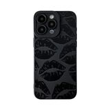 Capa De Telefone Fliracon Black Lips Print Silicone Para Iphone 16 Plus