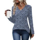 Blusa Túnica Akewei Feminina De Manga Comprida Com Decote Em V 2024
