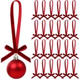 Mini Laço De Natal, Enfeites, Fita De Veludo, 24 Unidades