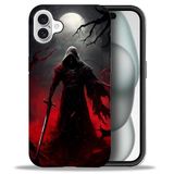 Capa De Telefone Yicomon Compatível Com Iphone 16 Death Black Red
