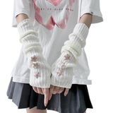 Aquecedores De Braço Fishjhan Cute Y2k Star Para Adolescente Branco-rosa