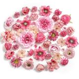 Cabeças De Flores Artificiais Yyhuawu Faux Peony Daisy Rose X48