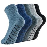 Meia De Chinelo Zando Winter Warm Plush Microfibra Azul Cinza Preto