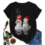 Camiseta Euow Christmas Santa Estampada Feminina Com Estampa De Natal