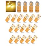 Lâmpadas Led Yorkim 194 Amber T10 De 5ª Geração Para Interior De Carro X20