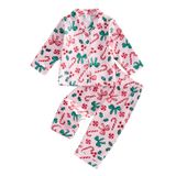 Conjunto De Pijama Com Cetim De Seda De Natal Para Bebês E Meninas