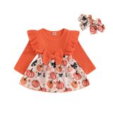 Roupa De Halloween Para Menina, Vestido De Macacão Com Saia Com Babados E Faixa De Cabeça