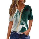 Blusas Cotecram Summer 2024 Vacation Boho Graphic Femininas Verdes