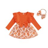 Roupa De Ação De Graças Para Menina, Macacão Com Babados Canelados Socutebabe