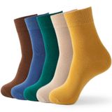 Meias Redondas Josnown Para Mulheres, Algodão Macio, 5 Pares