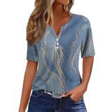 Blusa Estampada Feminina De Férias Cotecram, Blusa Estampada, Azul Claro