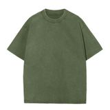 Camiseta Snowelve De Algodão De Tamanho Grande, Folgada, Vintage, Lavada