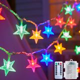 Star String Lights Brightown 17 Pés 50 Led Com Controle Remoto E Temporizador