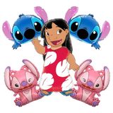 Conjunto De Balões Zlhcgd Lilo And Stitch Foil Para Aniversário De Menina