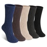 Meias De Lã Ysense Winter Warm Para Mulheres, Pacote Com 5