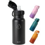 Garrafa De Água Buzio Kids Isolated 530ml Em Aço Inoxidável Preta