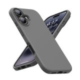 Capa De Telefone Ouxul Projetada Para Iphone 16 6,1" Cinza Silicone