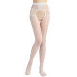 Meia-calça Verdancy Plus Size Sheer Crotchless 120 Kg Branca