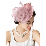 Festa De Chá Fascinators Sweetv Flower Sinamay Para Mulheres Rosa