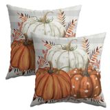 Capa De Travesseiro Granbey Fall Pumpkins 40x40cm Conjunto De 2 Algodão
