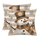 Capa De Almofada Easternproject Winter Snowman 40x40cm, Conjunto De 2
