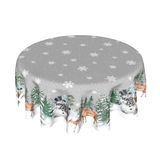 Toalha De Mesa Kawani Winter Snowflake 150 Cm Winter Deer Print