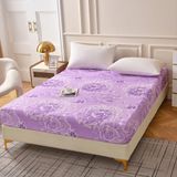 Lençol Com Elástico Mengersi Twin Size Purple Microfiber