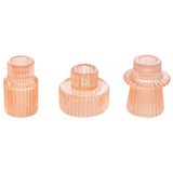Castiçais Vixdonos Taper Glass Para Mesa (3 Unidades)