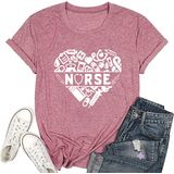 Camiseta Persoversia Nurse Life Funny Gift Feminina Rosa Tamanho M