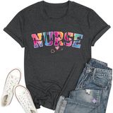 Camiseta Persoversia Nurse Life Funny Nurse Gift Feminina Cinza M