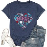 Camiseta Persoversia Nurse Life, Presente Engraçado Para Mulheres, Azul Marinho L