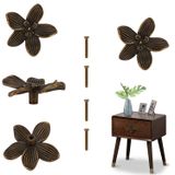 Gaveta, Maçanetas, Armário De Cozinha Brosay Gold Flower Petal, 4 Unidades