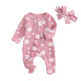 Macacão Mozikqin Newborn Baby Girl, Suéter De Tricô, Outono E Inverno