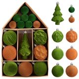 Decoração De Enfeites De Natal De Hannah Velvet 24 Quilates Verde/marrom