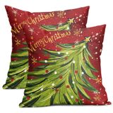 Capas De Travesseiro Kawani Merry Christmas Red 45x45cm Conjunto De 2