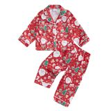 Conjunto De Pijamas Com Cetim De Seda De Natal Para Bebês E Meninas
