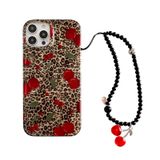 Capa De Telefone Aaknhen Leopard Cherry Para Iphone 16 Pro Max 6.9"