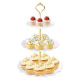 Suporte Para Cupcakes Hoedia, 3 Camadas, Suporte Para Bolos, Plástico Branco
