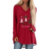 Camisetas De Natal Cotecram 2024, Estampada, Túnica Feminina De Manga Comprida
