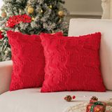 Capas De Travesseiro Cosibono Snowflake Christmas 45x45cm Red Set 2