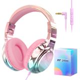 Fones De Ouvido Qearfun Kids Com Limite De Volume De Microfone Pink Aurora